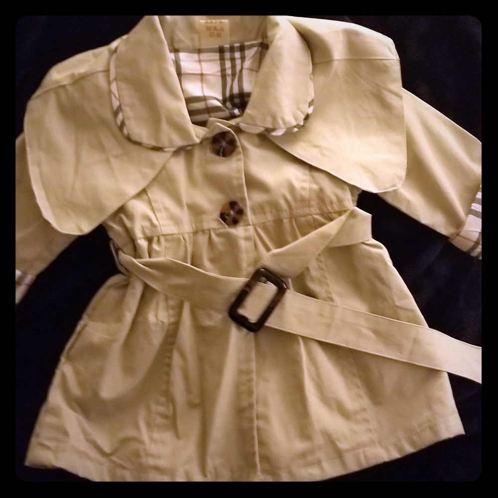 Baby plaid check trench coat